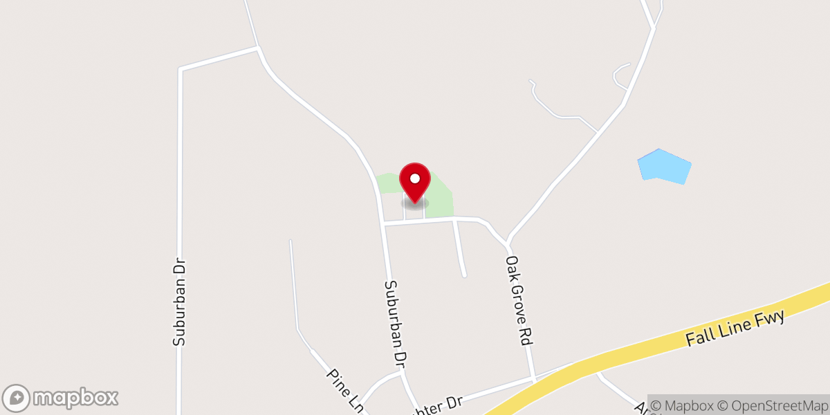 Map showing location of Oak Grove Church