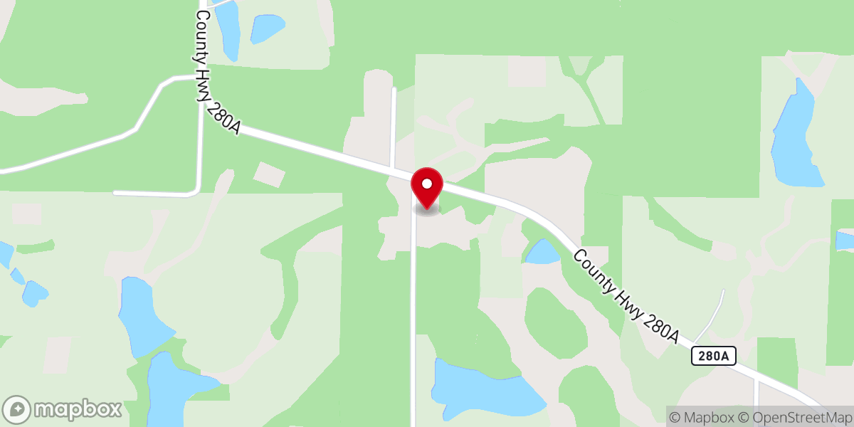 Map showing location of Indiana Creek Baptist Church