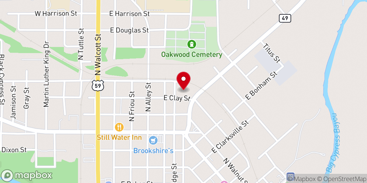 Map showing location of First Assembly of God