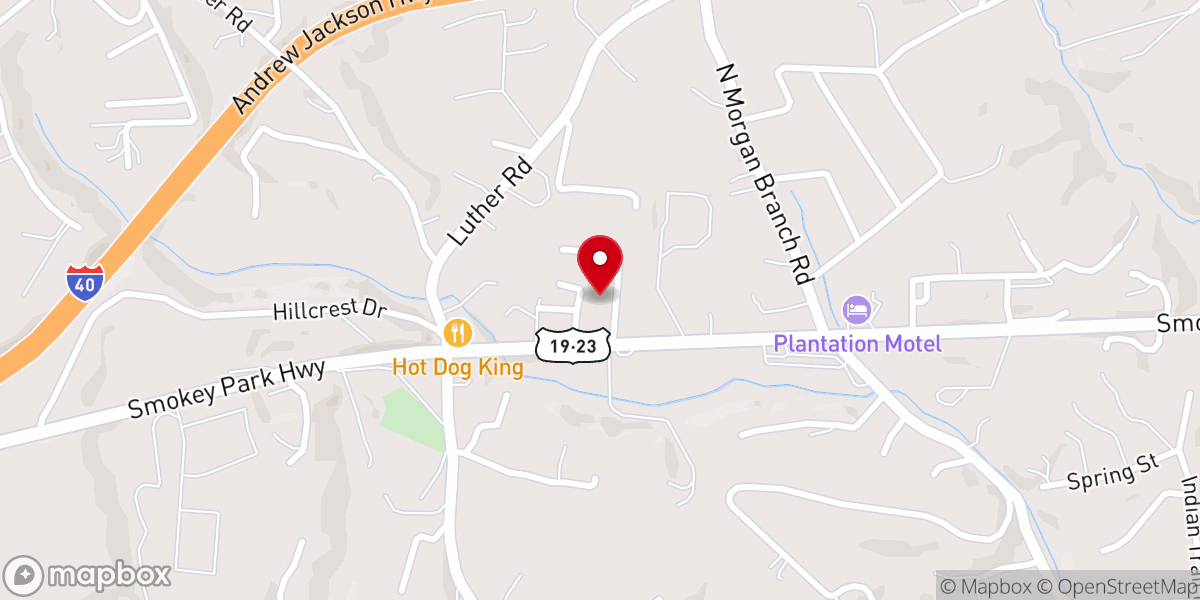 Map showing location of New Hope Baptist Church