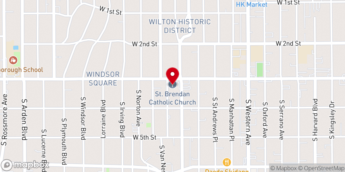 Map showing location of St. Brendan’s Catholic Church