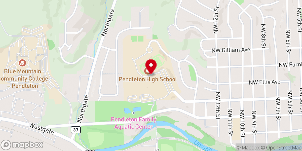 Map showing location of LIFE Church - Pendleton Campus