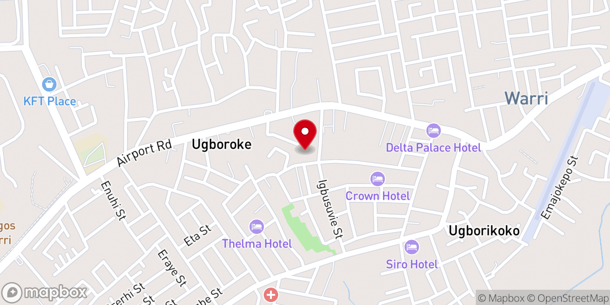 Map showing location of Gospel Church Of Christ, Blessing Center, Warri-Nigeria