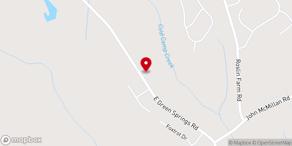 Map showing location of Green Spring Church