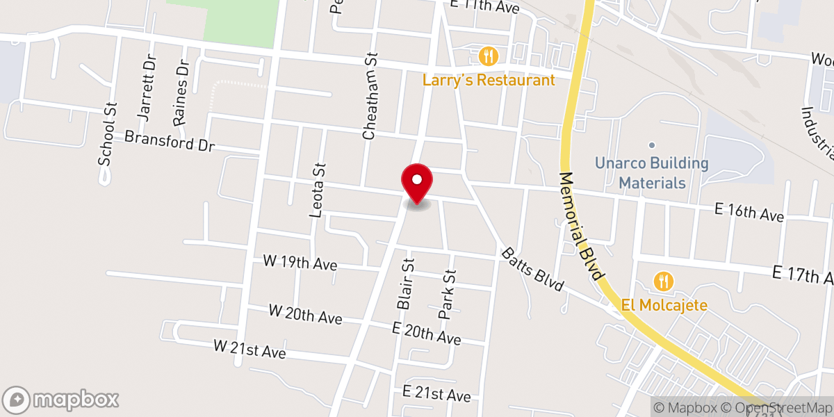Map showing location of Lighthouse Baptist Church