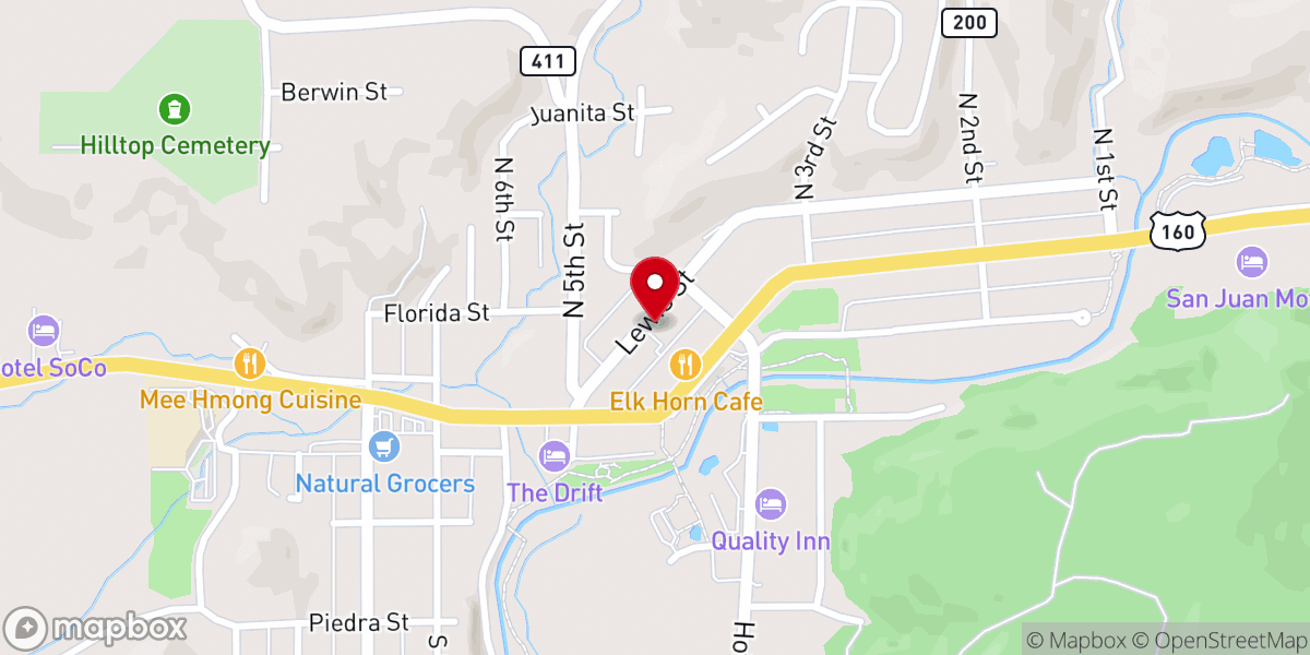 Map showing location of Community United Methodist Thrift Store