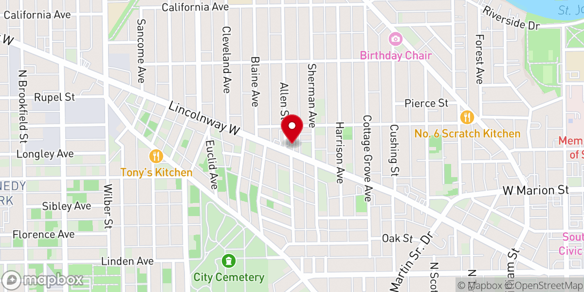 Map showing location of Greater Mt. Calvary Missionary Baptist