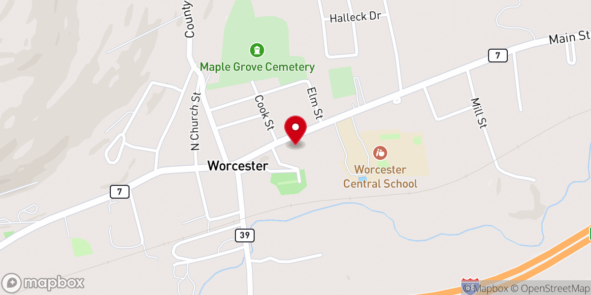 Map showing location of First Presbyterian Church