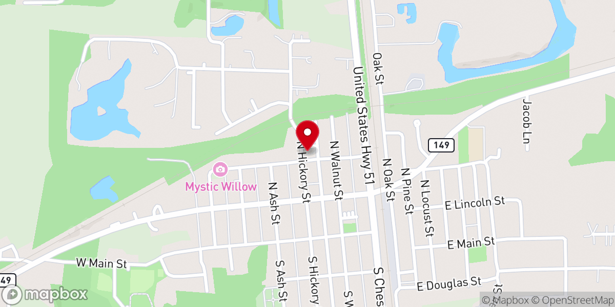 Map showing location of De Soto First Baptist Church