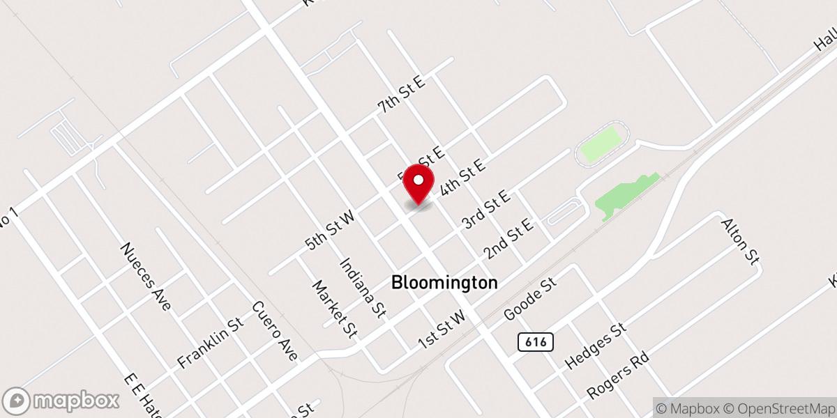 Map showing location of Bloomington Assembly of God