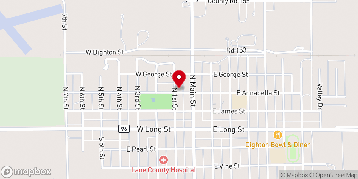 Map showing location of First Baptist Church