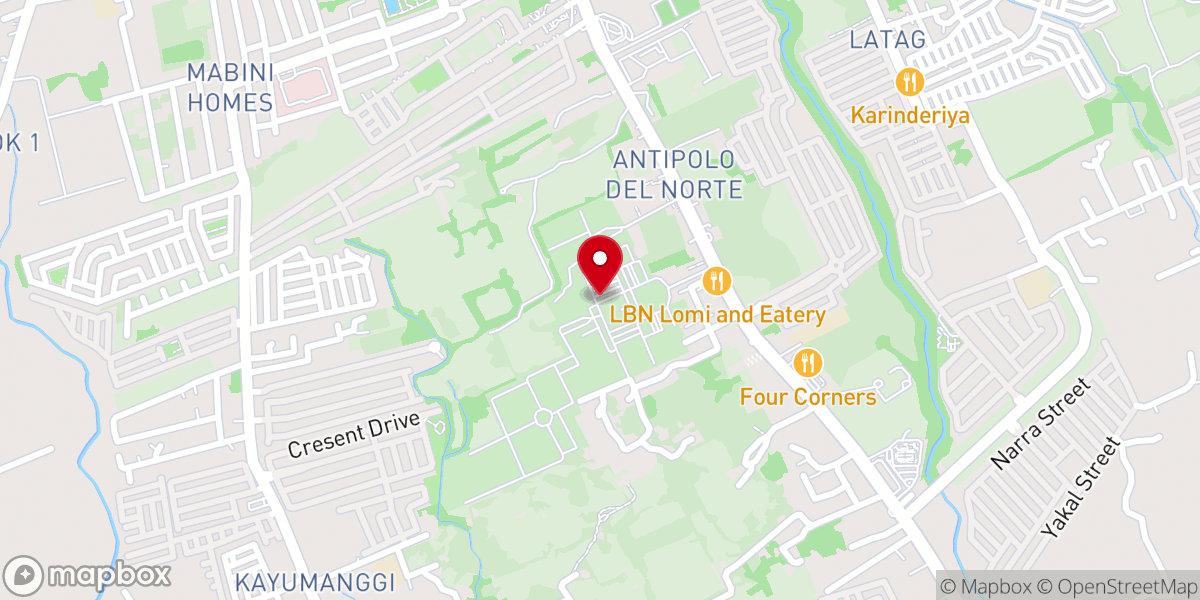 Map showing location of Catholic Cemetery of Lipa
