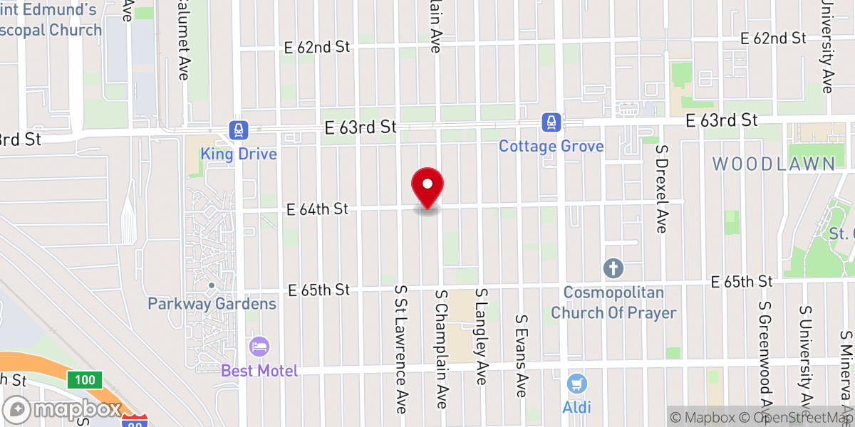 Map showing location of Vernon Baptist Church