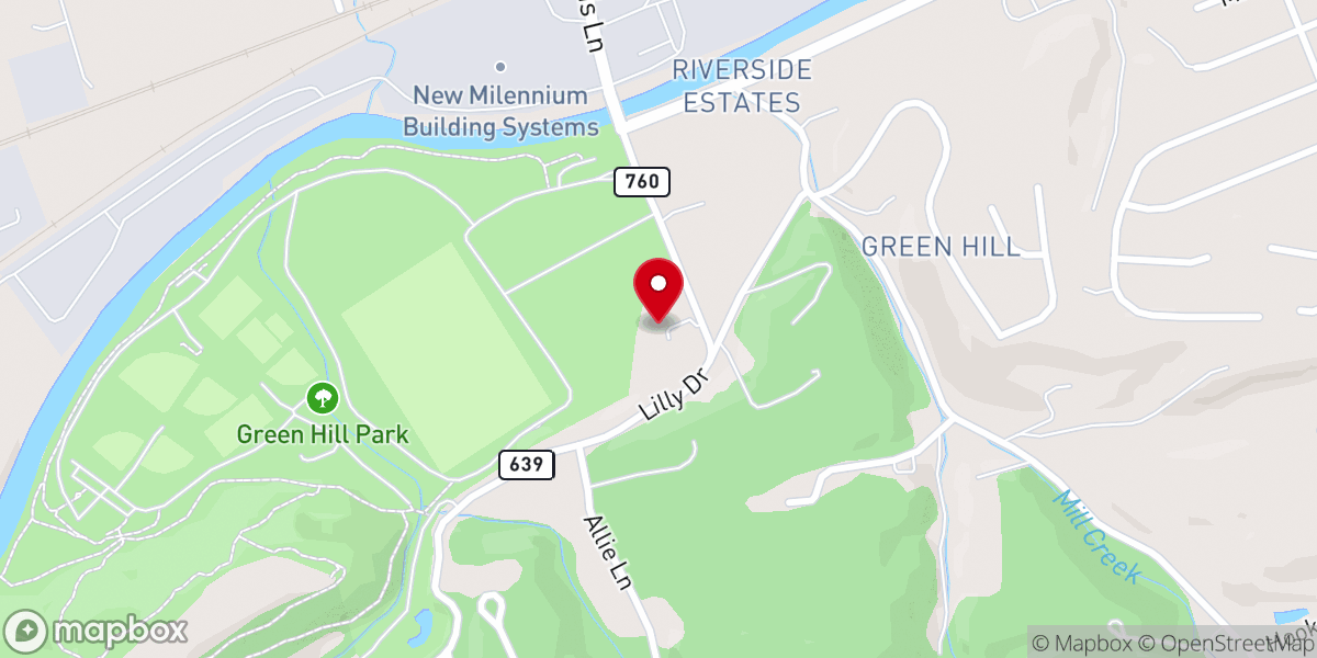 Map showing location of Green Hill Church of the Brethren