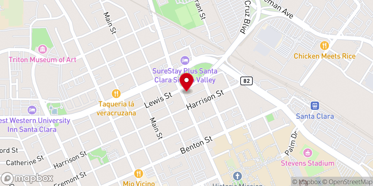 Map showing location of San Jose Bible Baptist Church