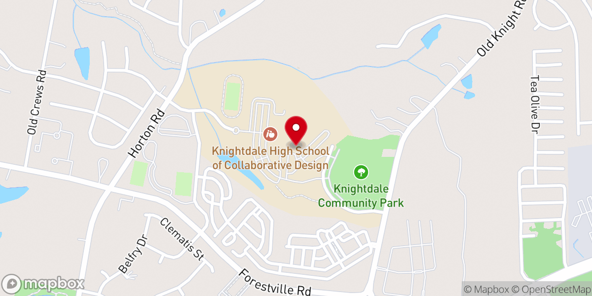 Map showing location of The Summit Church - Knightdale Campus