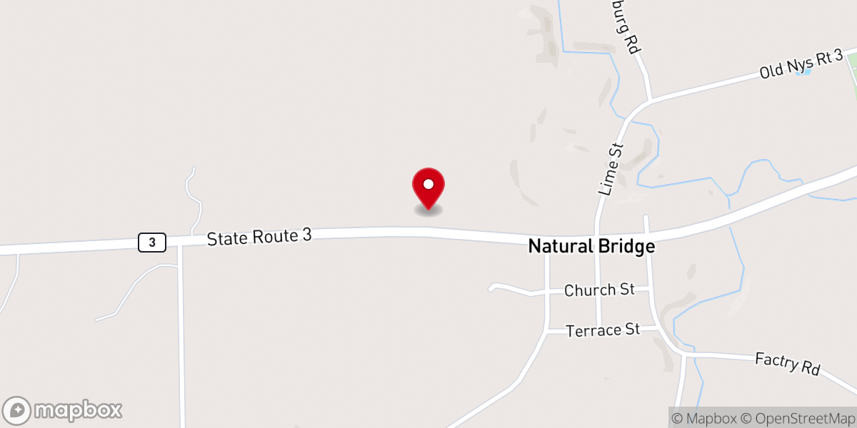 Map showing location of Natural Bridge Seventh Day Adventist Church