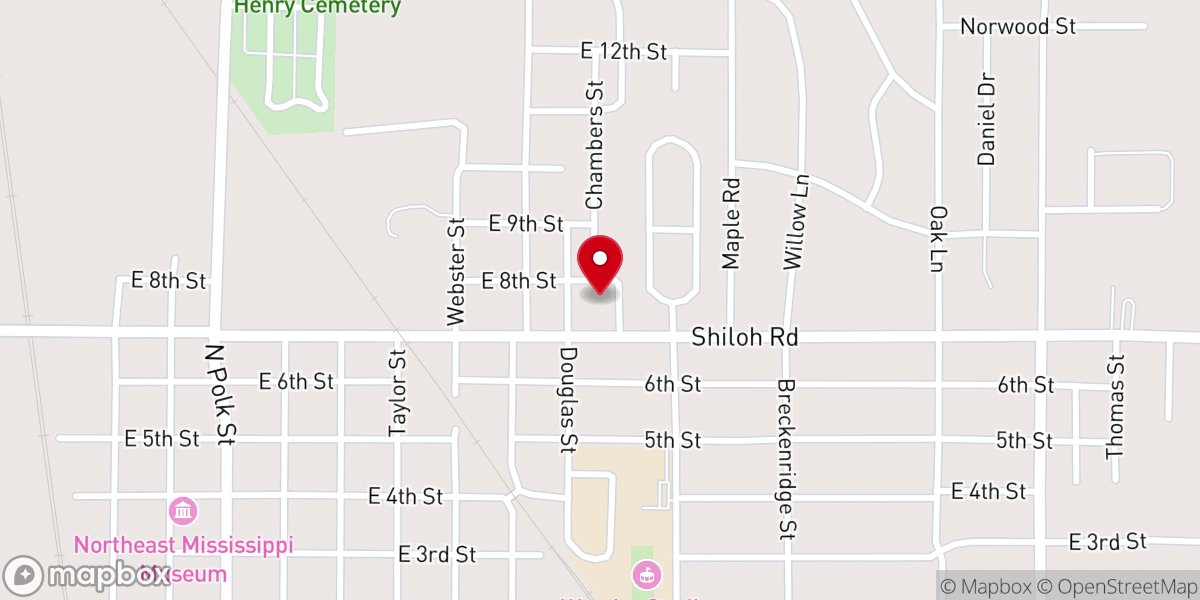 Map showing location of First Presbyterian Church