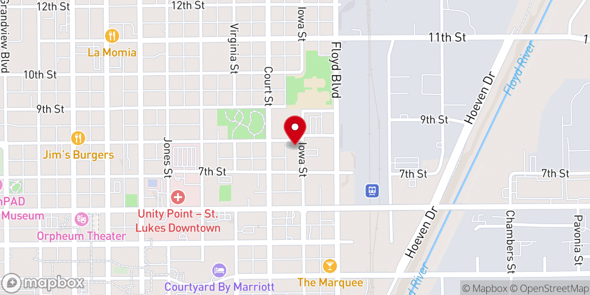 Map showing location of St Joseph Catholic Church
