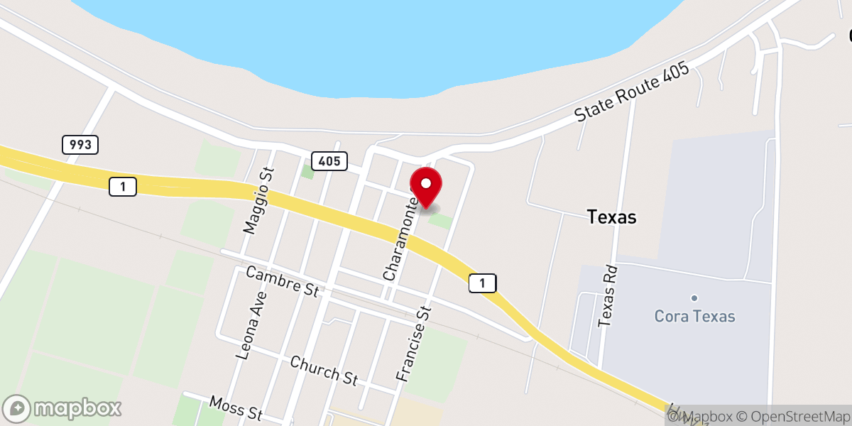 Map showing location of Mount Zion Baptist Church