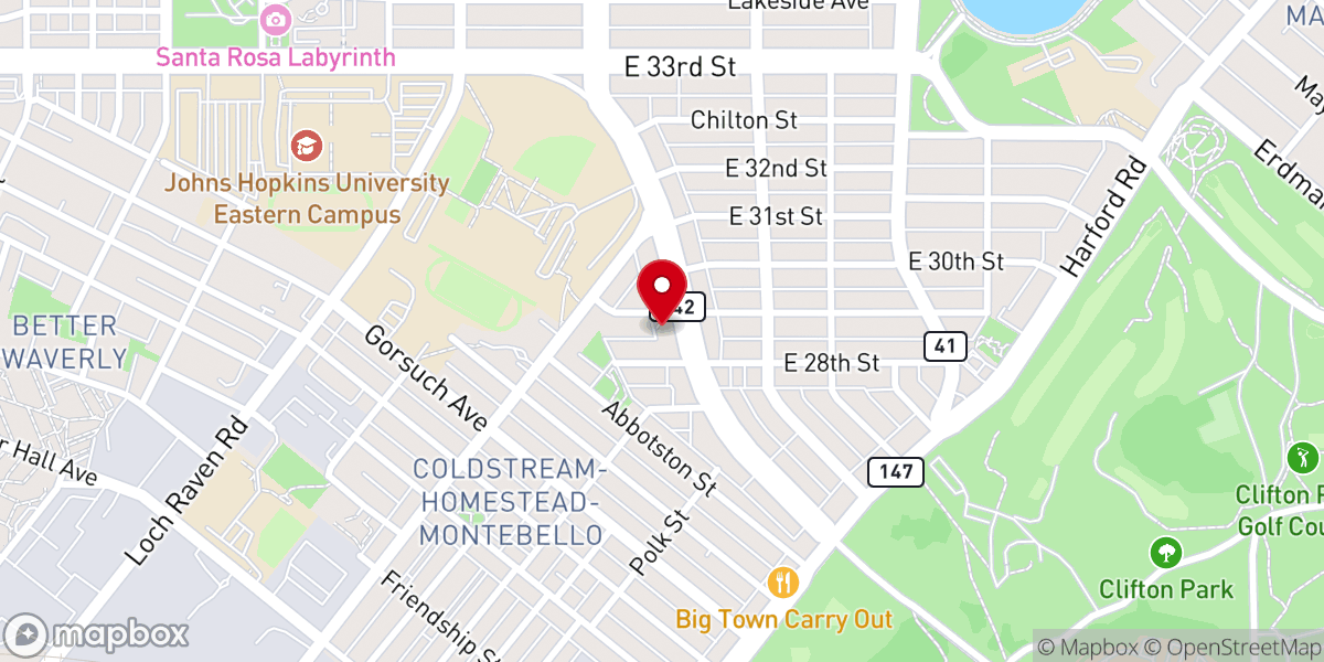Map showing location of Faith United Baptist Church