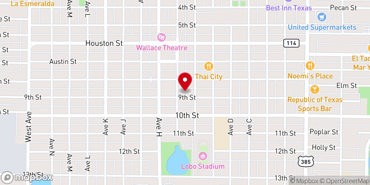 Map showing location of Levelland First Assembly of God Church