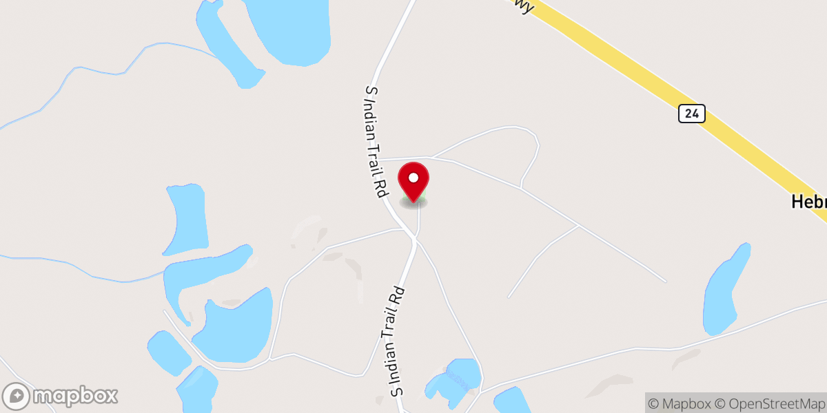 Map showing location of Olive Hill Baptist Church
