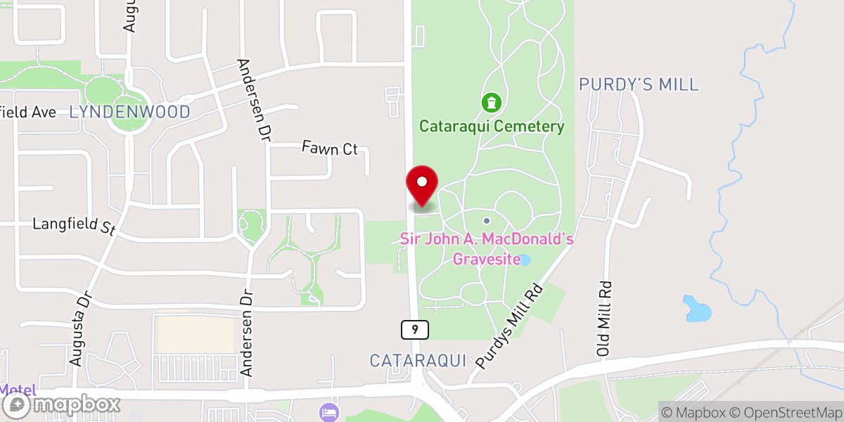 Map showing location of Christ Church Cataraqui