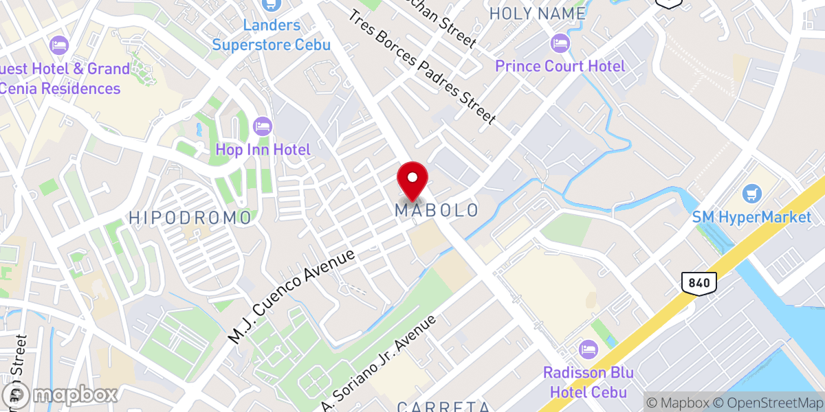 Map showing location of Saint Joseph the Patriarch Parish Church - Mabolo, Cebu City