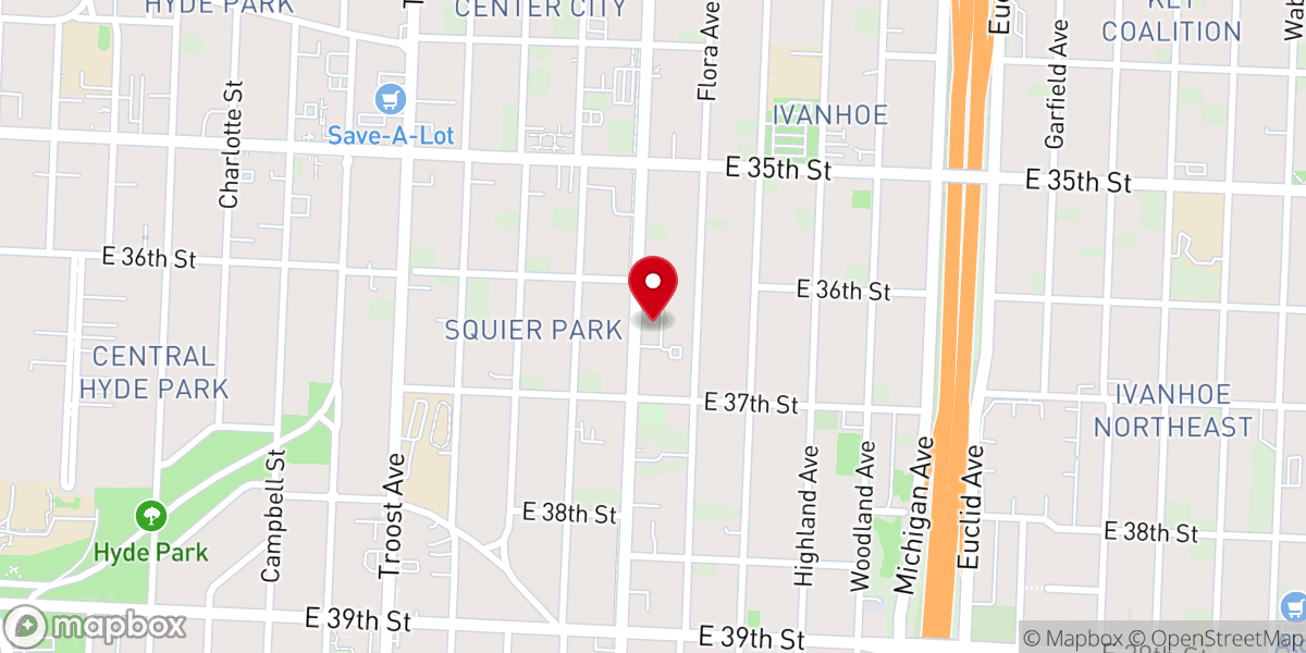 Map showing location of Shalom Missionary Baptist Church