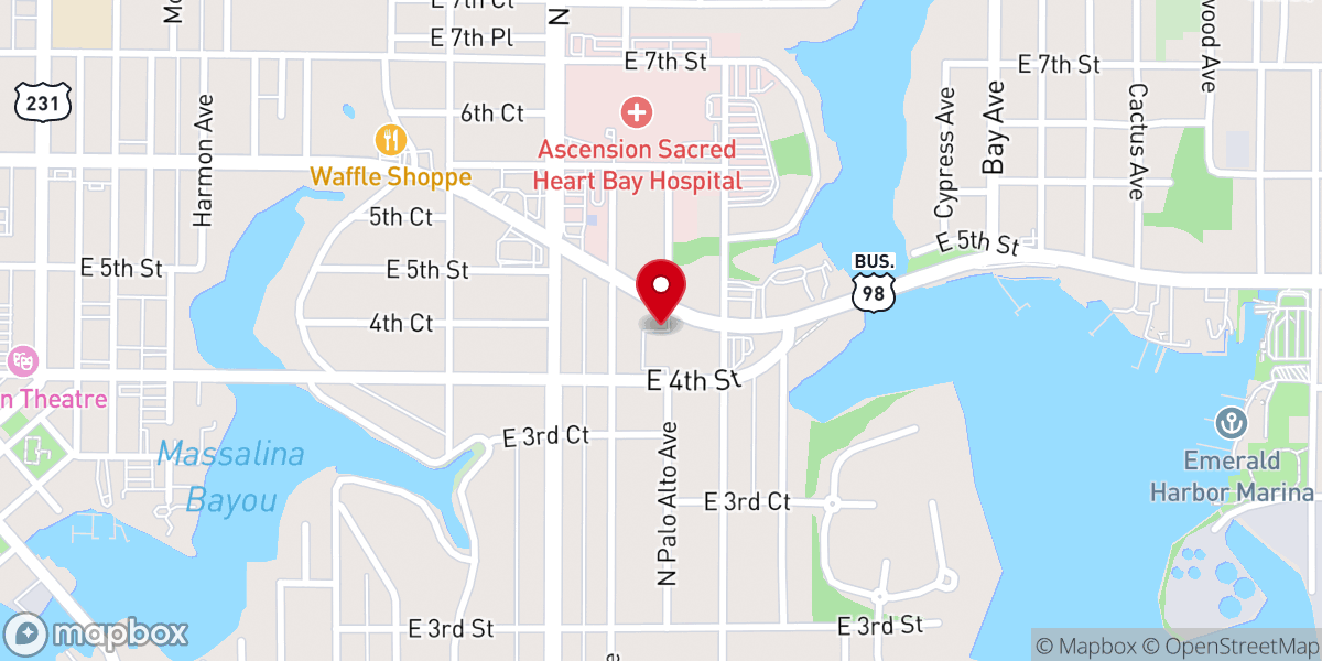 Map showing location of First United Methodist Church