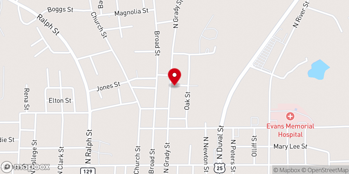 Map showing location of St John Baptist Church