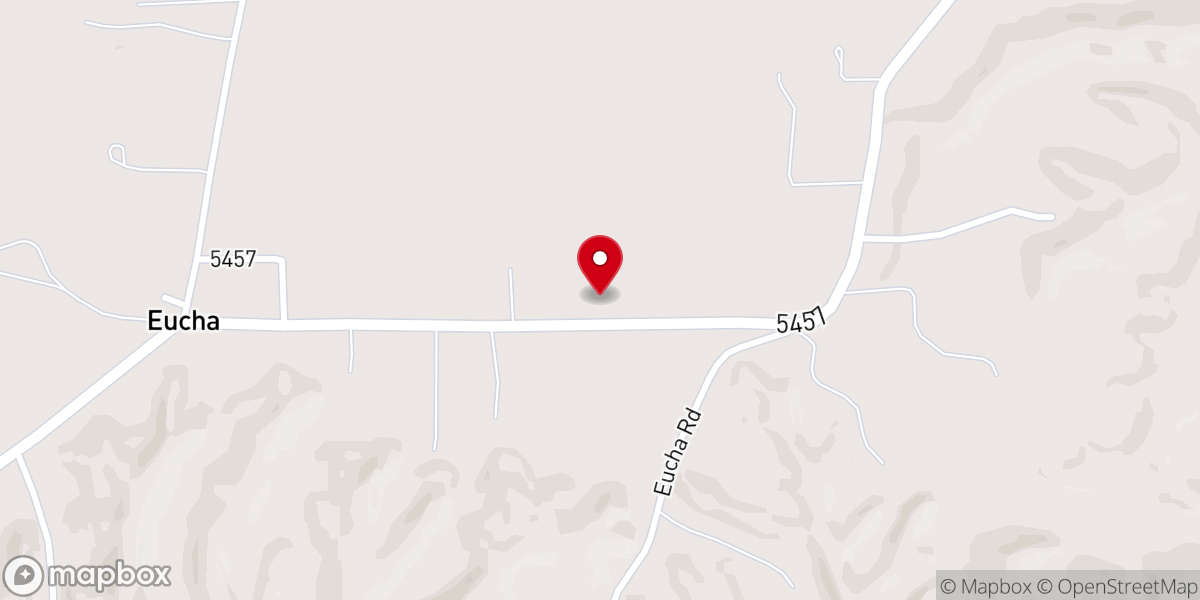 Map showing location of Round Springs Baptist Church