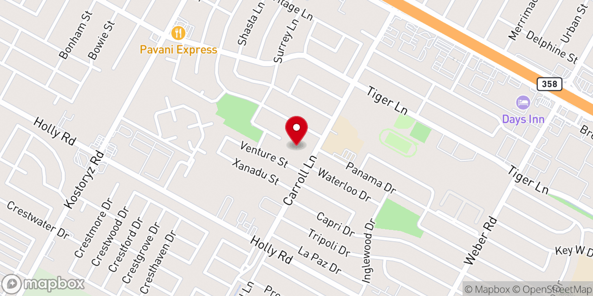 Map showing location of Segunda Iglesia Bautista Corpus Christi TX