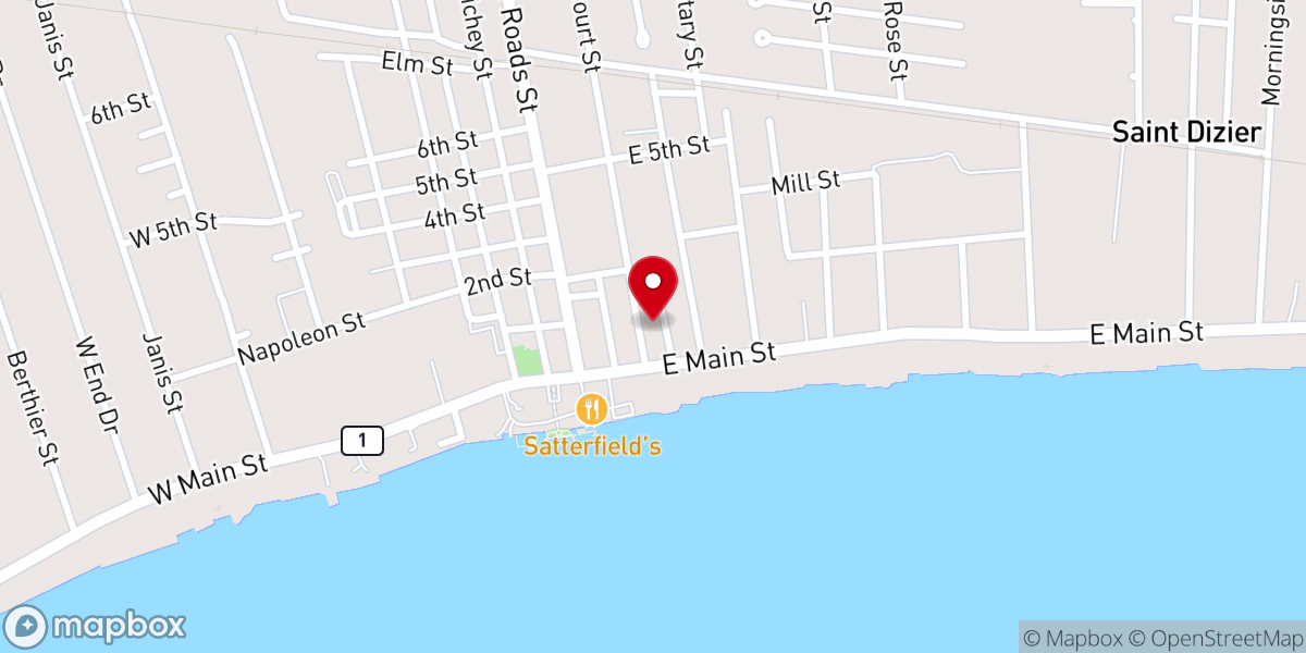 Map showing location of Parish Courthouse