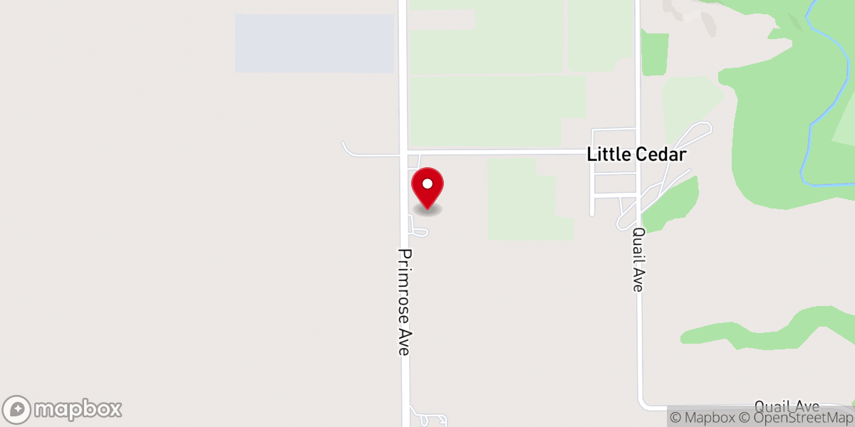 Map showing location of Cornerstone Christian Church