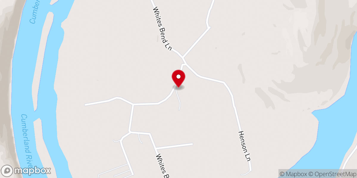 Map showing location of Whites Bend Church