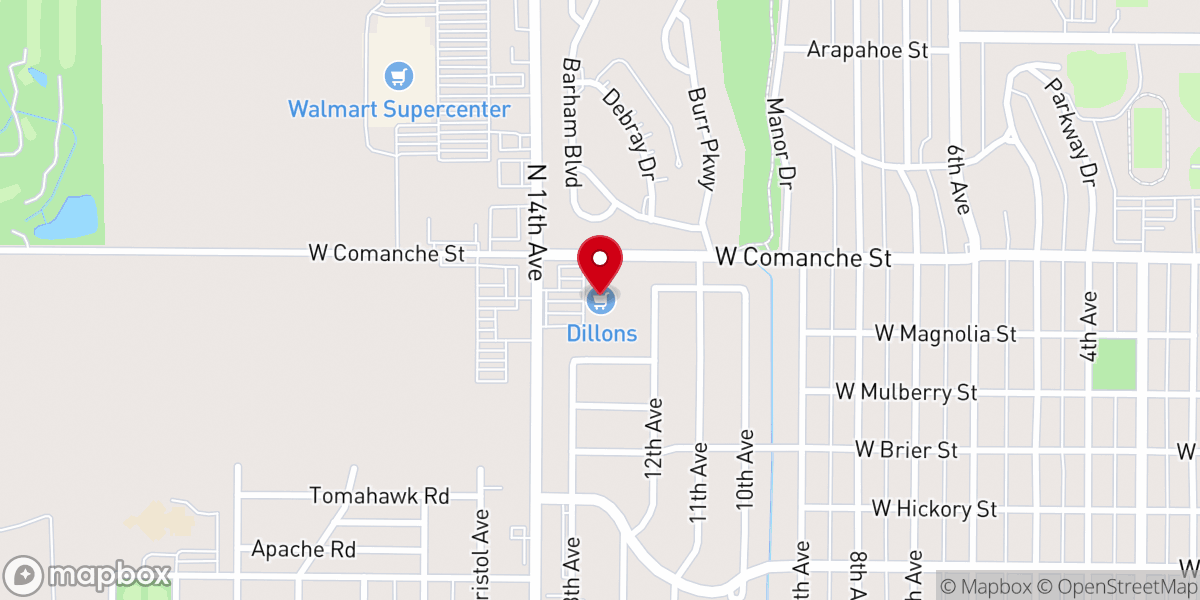 Map showing location of Dillons