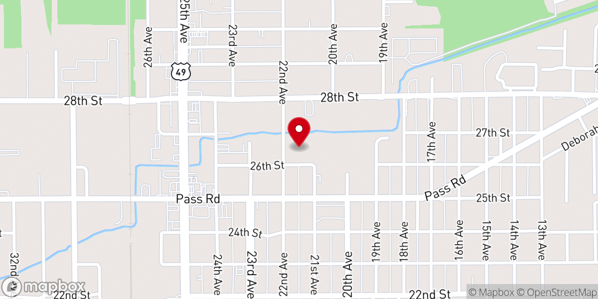 Map showing location of Gulfport First Assembly of God