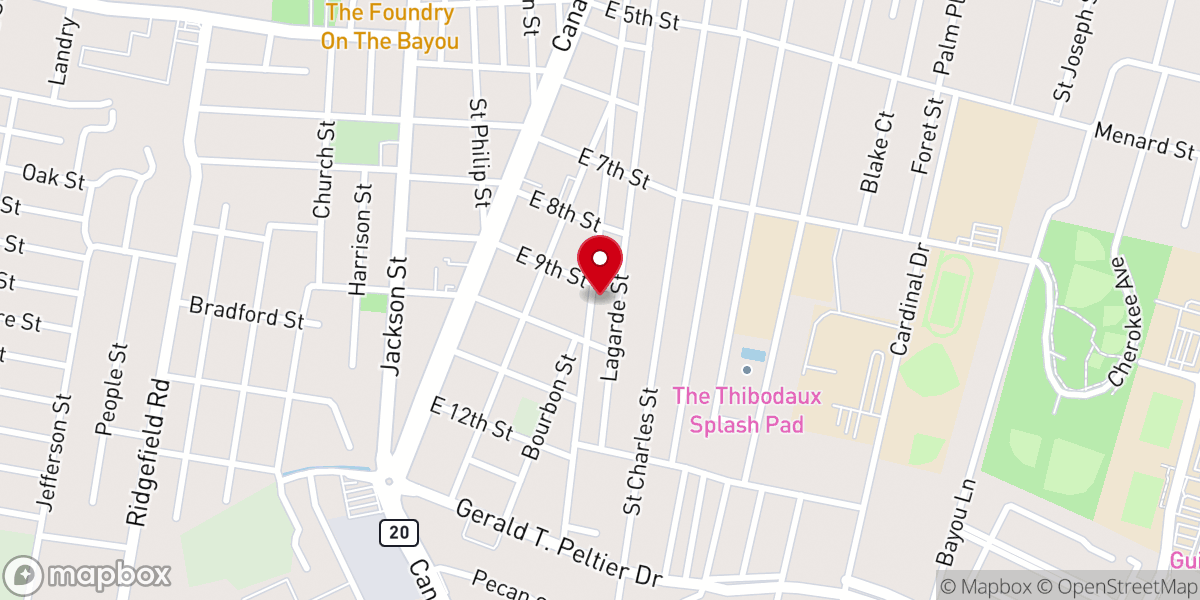 Map showing location of Lafourche Parish Maintenance