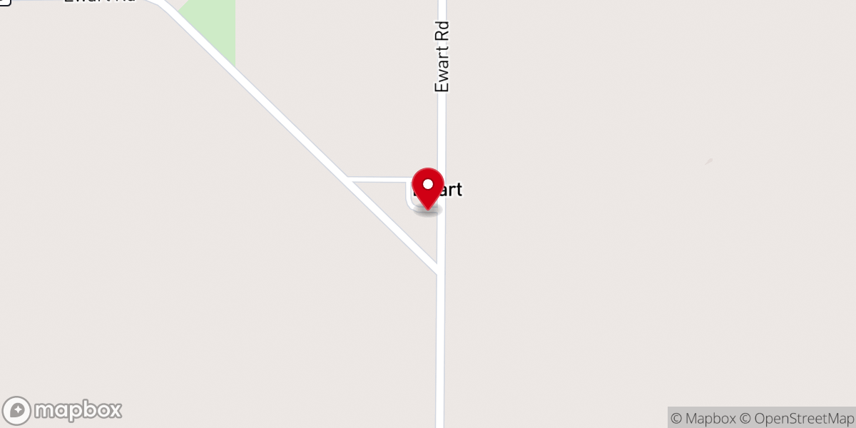 Map showing location of Ewart Presbyterian Church