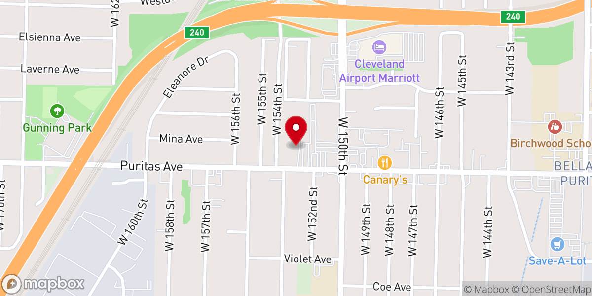 Map showing location of Hungarian Reformed Church West Side