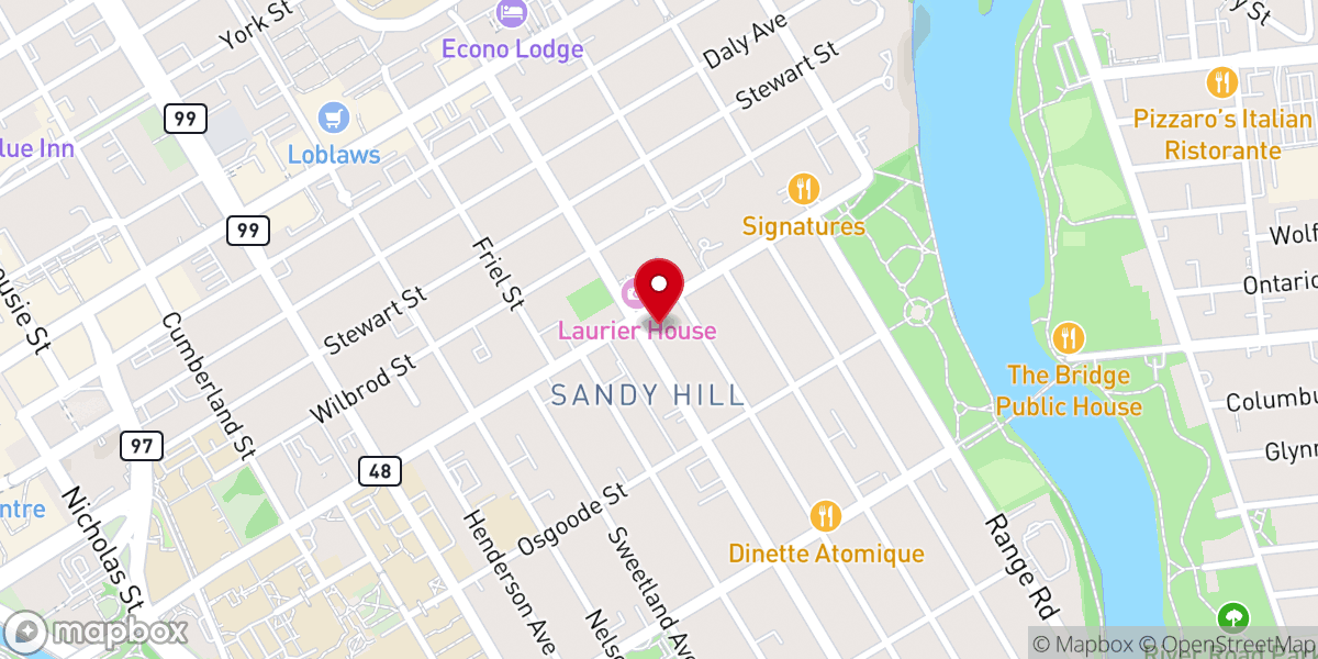 Map showing location of Allsaints Ottawa Lower Chapel & Hall