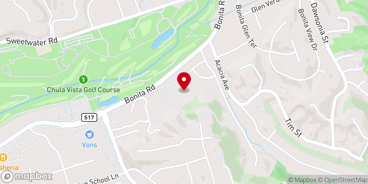 Map showing location of Bonita Valley Community Church