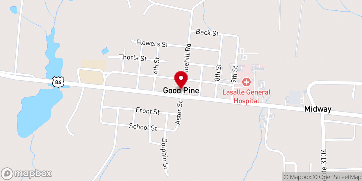 Map showing location of Good Pine