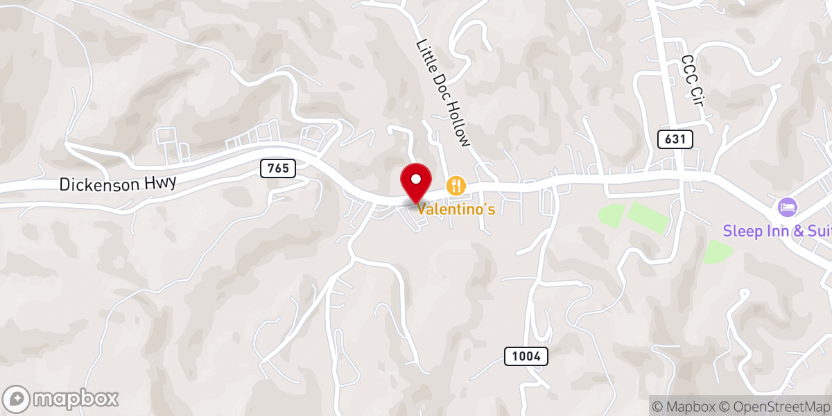 Map showing location of Valley View Freewill Baptist Church