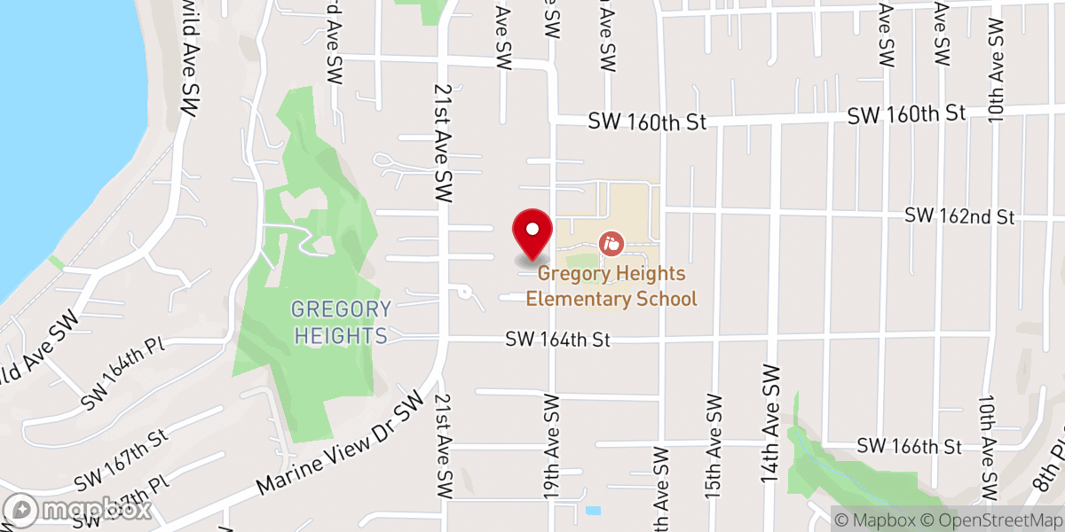 Map showing location of Burien Community Church