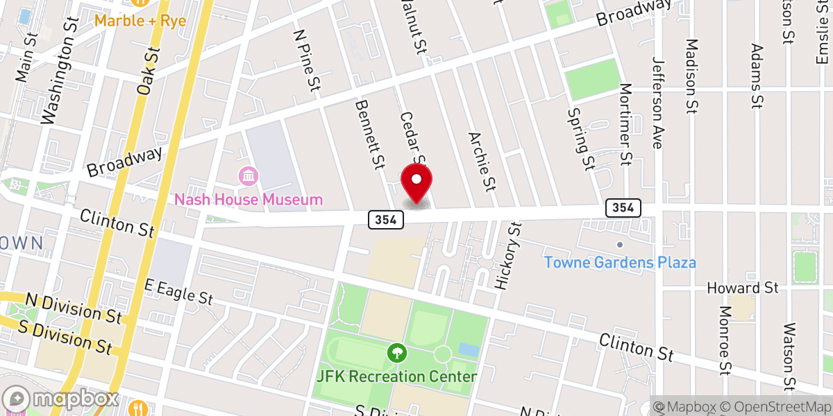 Map showing location of Pleasant Grove Missionary Baptist Church
