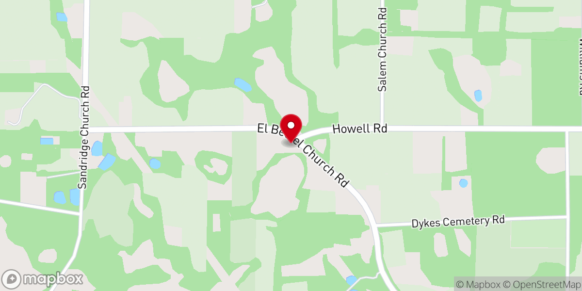 Map showing location of El Bethel Assembly of God