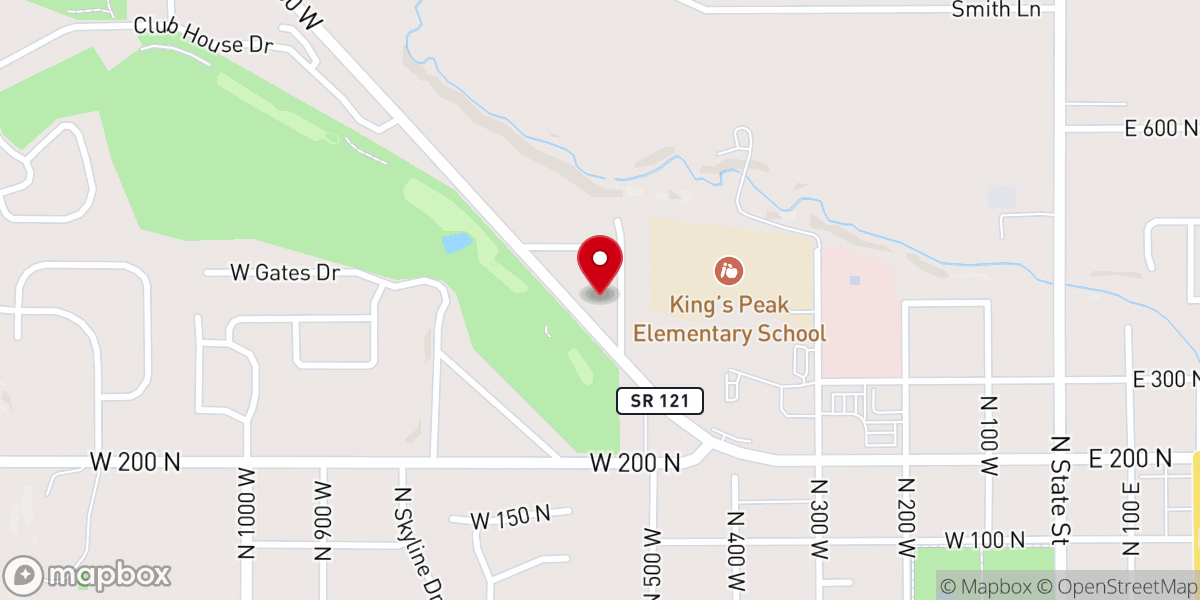 Map showing location of Roosevelt Baptist Church